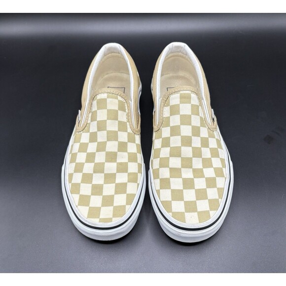VANS Classic Slip-On Checkerboard / Gold/White Women’s 6.5 / Mens 5.0 - Picture 2 of 8